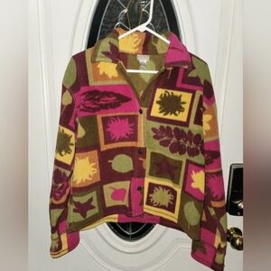EUC Sigrid Olsen Sport Fleece Jacket Coat Small Great Fall Colors